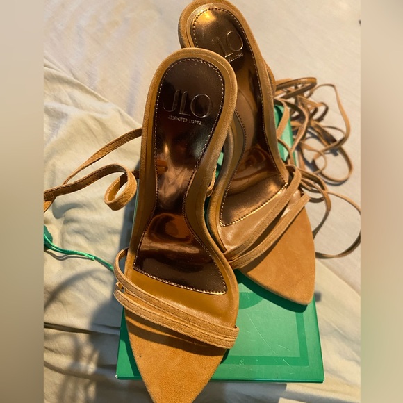 Jennifer Lopez Shoes - Jennifer Lopez Jlo bronze golden dessert Strap  Heels 4.5 heel